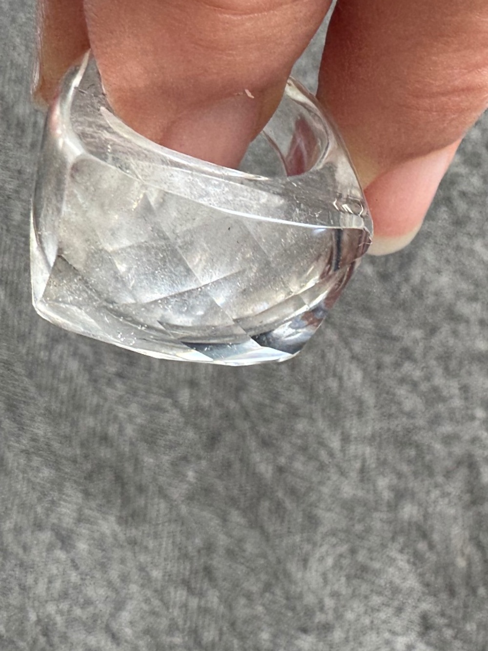 NWOT, ROOST, FACETED TOP, CLEAR ACRYLIC RING, SIZE 7 - Picture 12 of 14